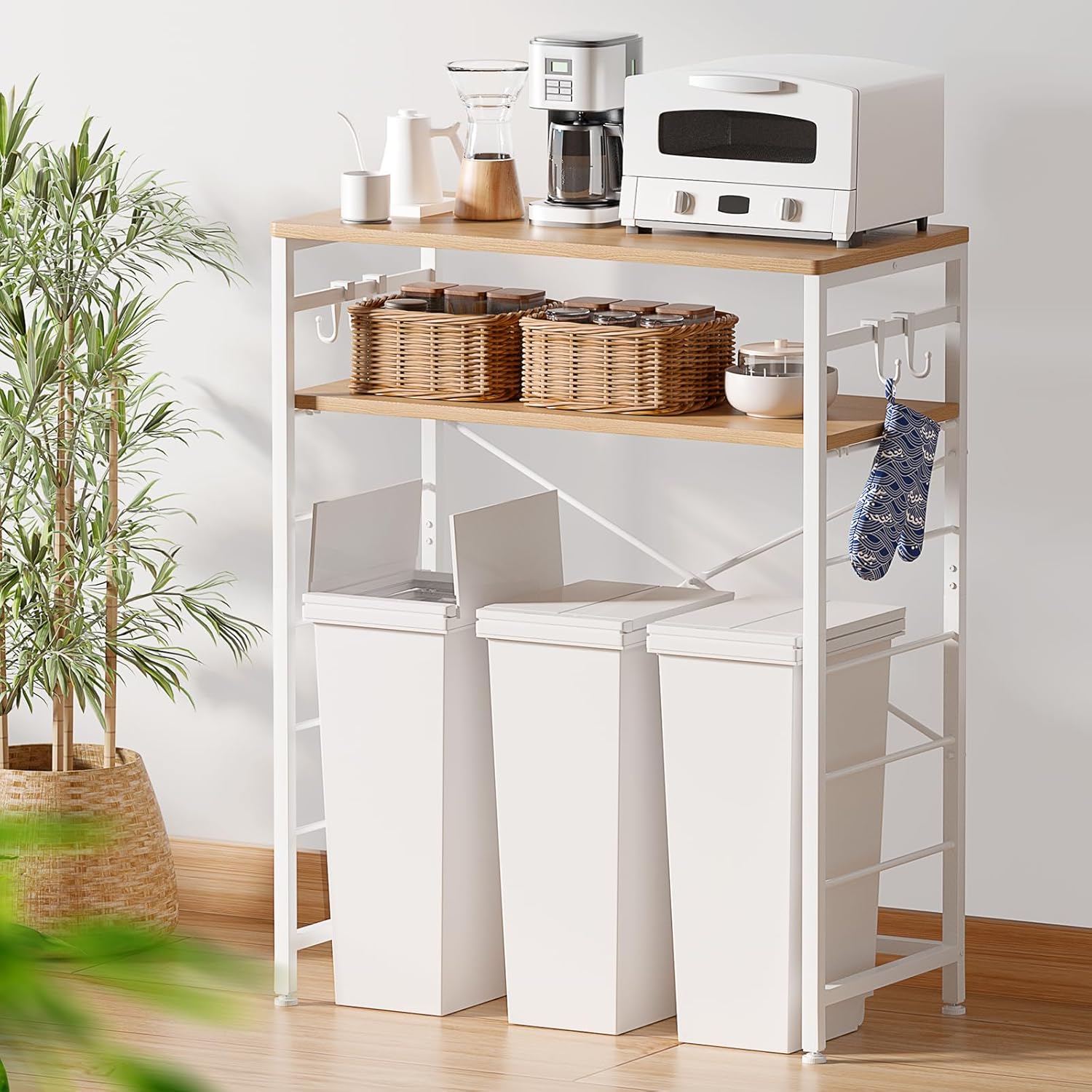 ゴミ箱上ラック キッチンラック 【W80×D40×H100cm】 高さ5段調整