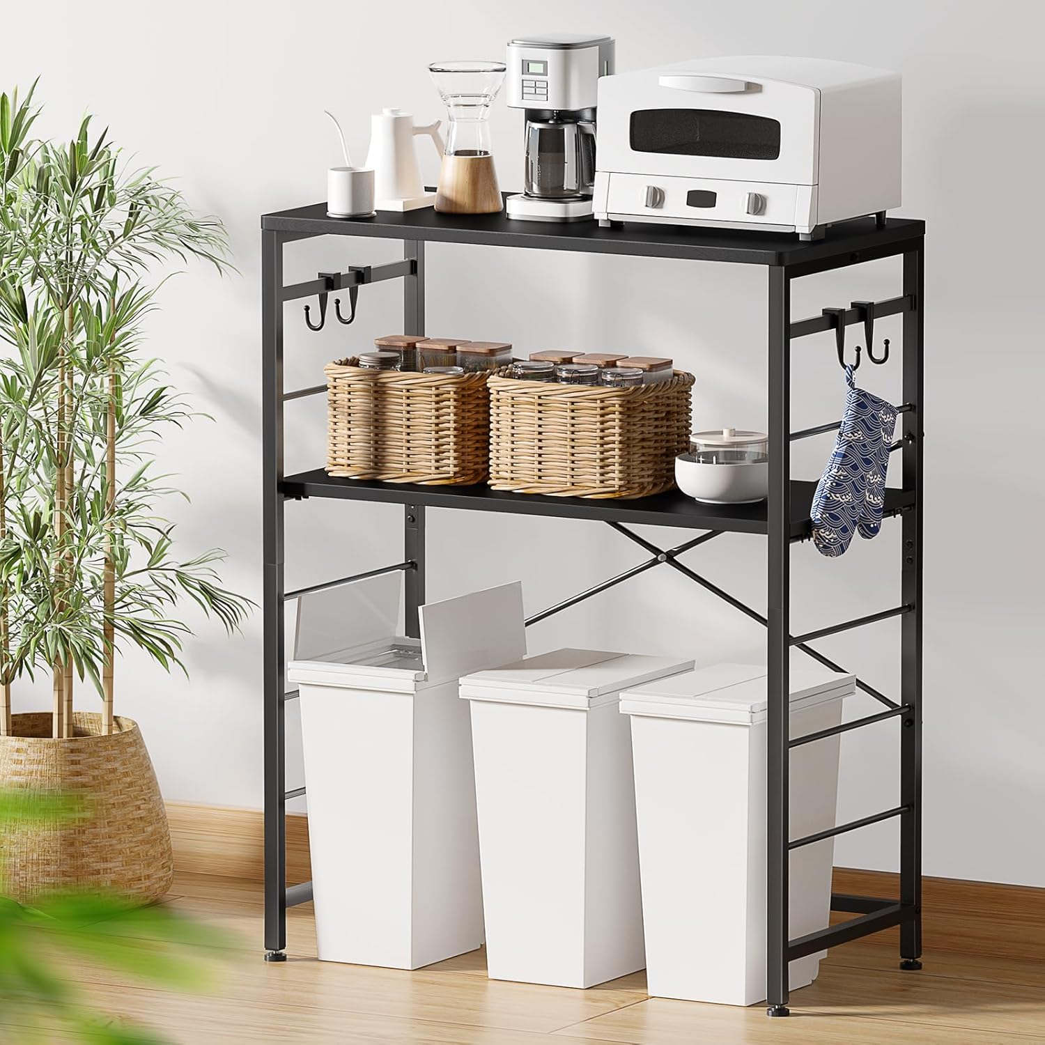 ゴミ箱上ラック キッチンラック 【W80×D40×H100cm】 高さ5段調整