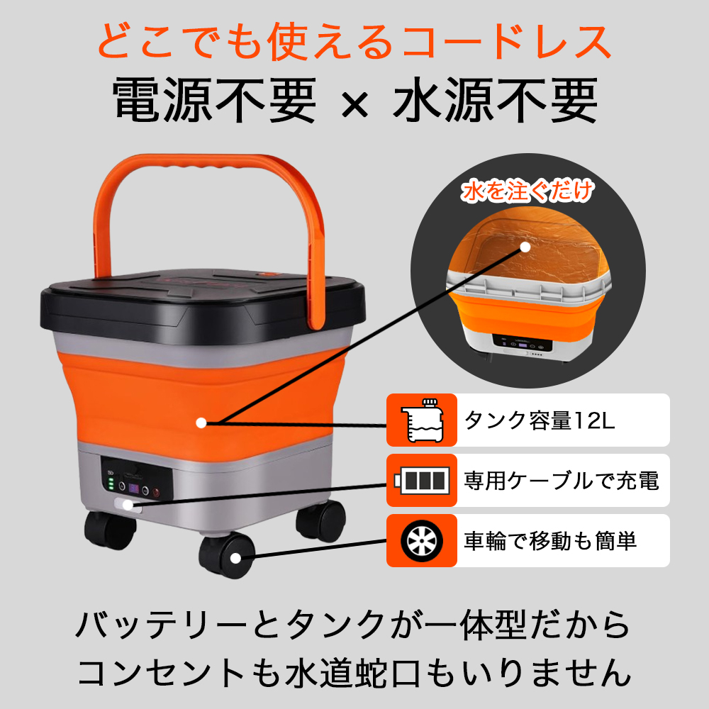 高圧洗浄機 コードレス バケツ式 タンク式 充電式 ハンディ タンク一