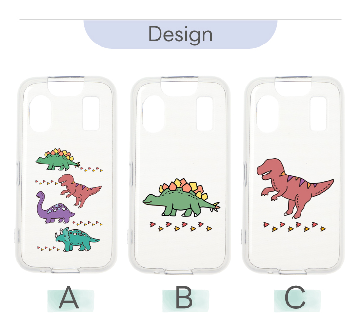 キッズケータイ KY-41C ケース カバー 恐竜 怪獣 ソフト クリアケース