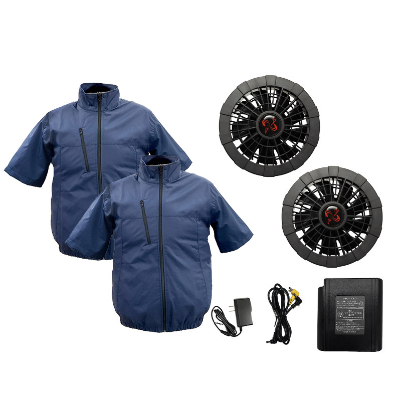 服2枚付き 空調ウェア 空調作業服 半袖 フルセット 2025 最強 ファン