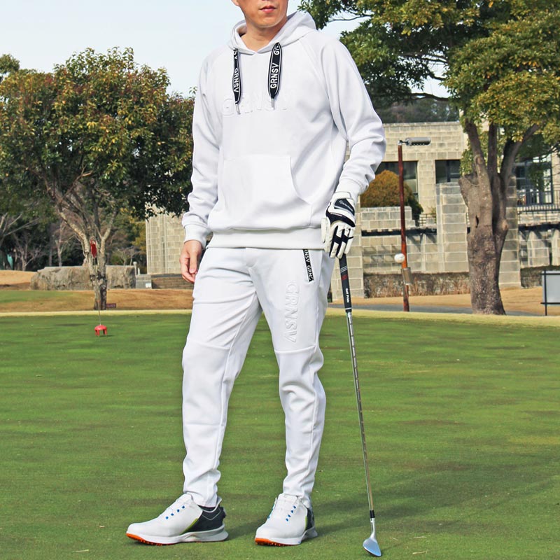 ゴルフウェア メンズ 上下セットアップ プルパーカー トレーナー