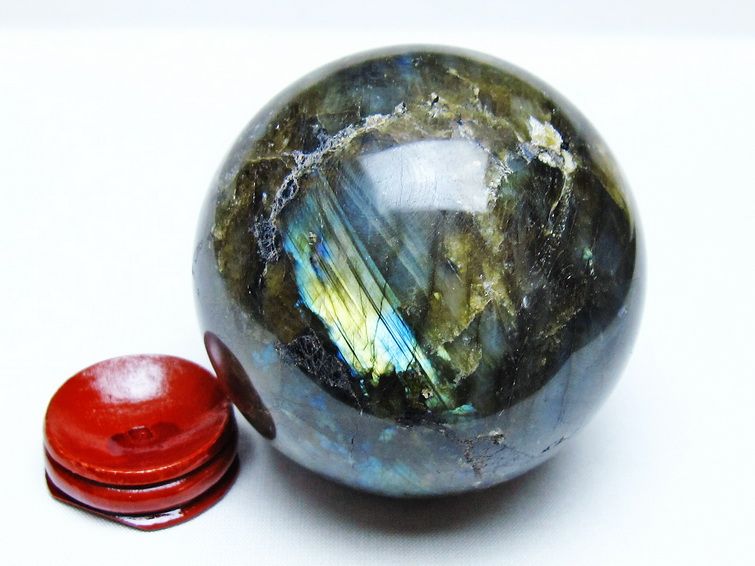 ラブラドライト 丸玉 76mm スフィア 一点物 151-9170 : 天然石