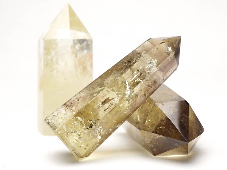 シトリン ポイント 六角柱 Aランク 1個 スモーキーシトリン シトリン