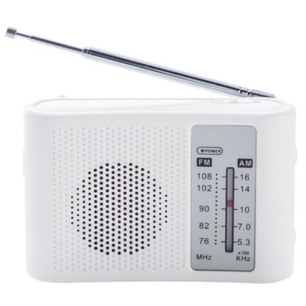 携帯ラジオ 本体 ワイドFM AM 対応 スピーカー内蔵 電池式 ポケット