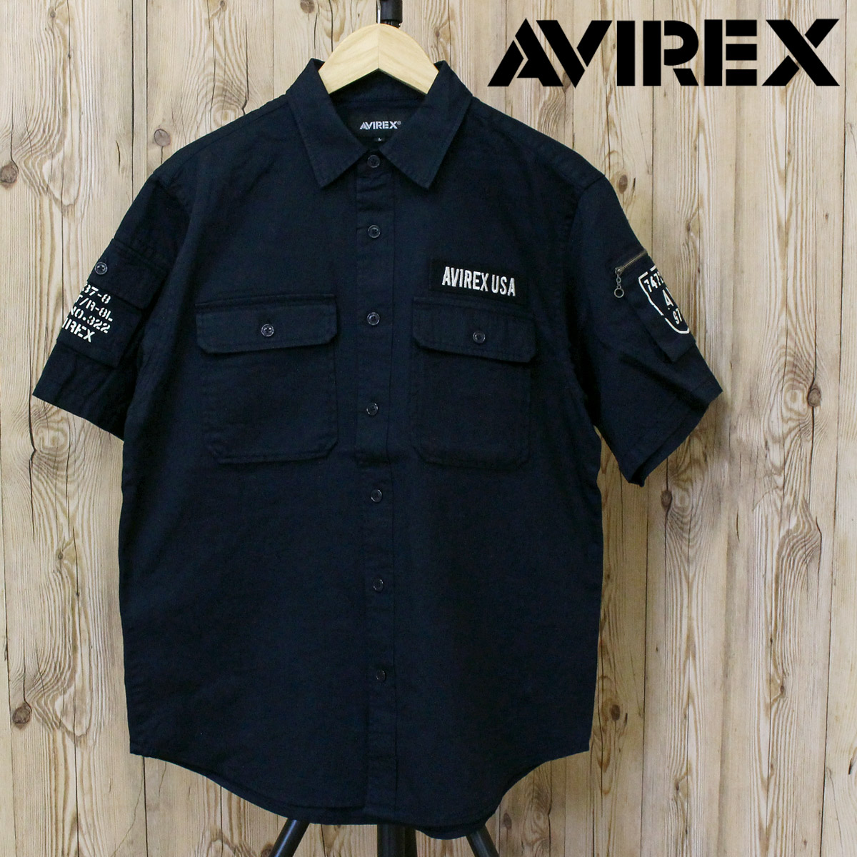 AVIREX（アヴィレックス） 半袖 ファティーグ カーキシャツ コットン