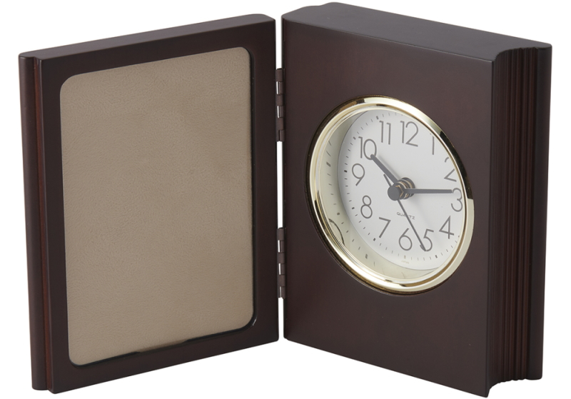 置き時計 木製 フォトフレーム アナログ おしゃれ インテリア 電池式