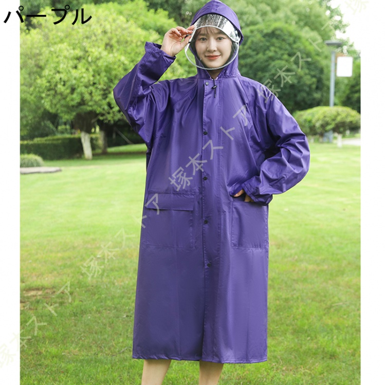 レインポンチョ コート フード付き 大人用 ポケット付き 自転車や