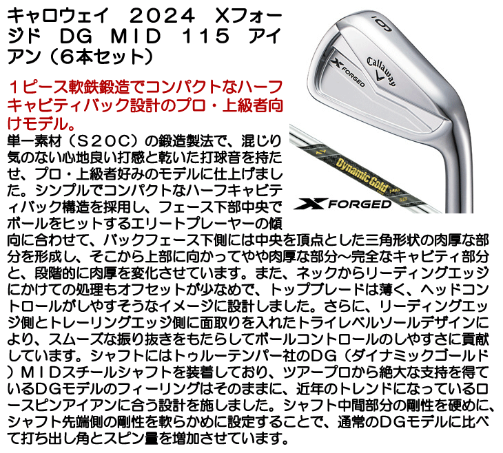 Callaway（キャロウェイ） 2024 Xフォージド アイアン 6本セット DG