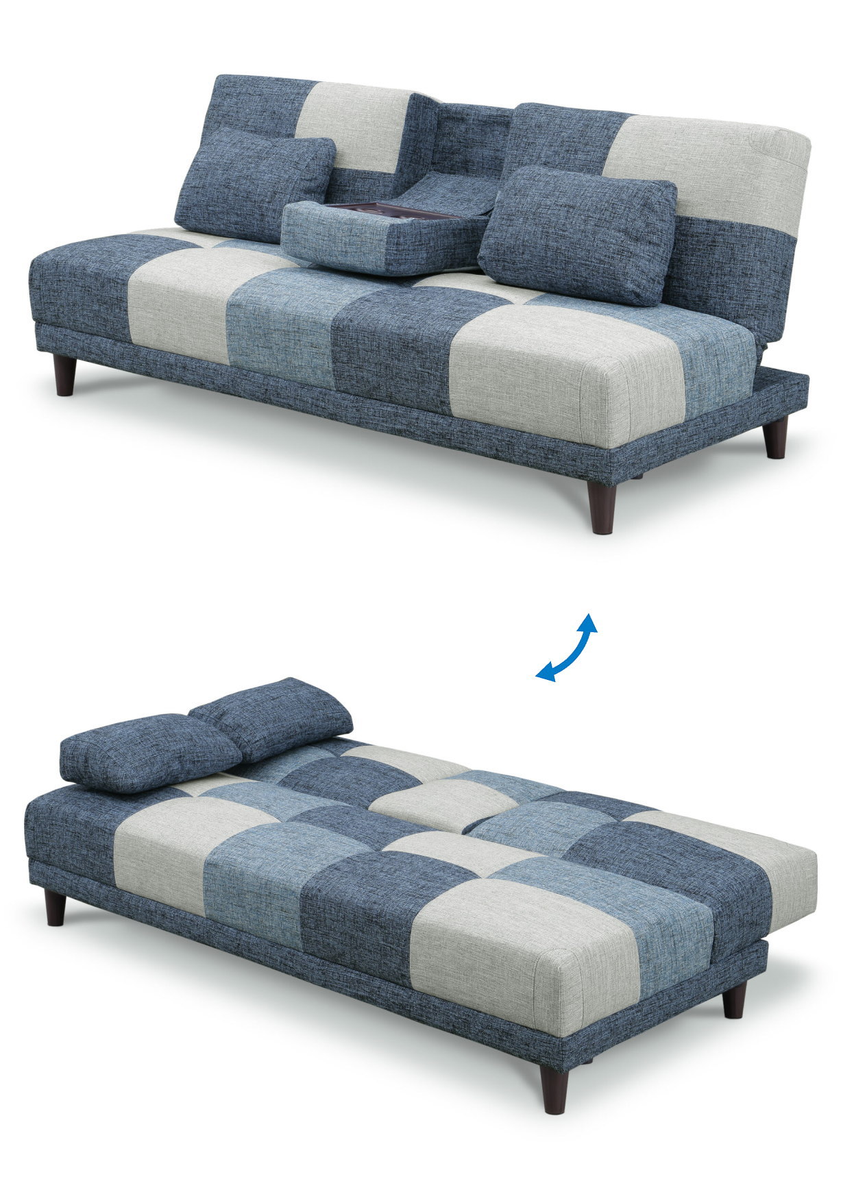 ソファーベット ソファーベッド ソファベッド パッチワーク 市松模様