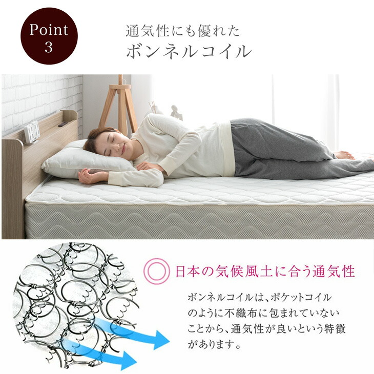 タンスのゲン 8日+5% ベッド マットレス付き 極厚20cm ボンネルコイル