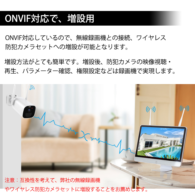 防犯カメラ 監視カメラ 屋外 Wi-Fi 300万画素 電池式 PIR人感発光 AI