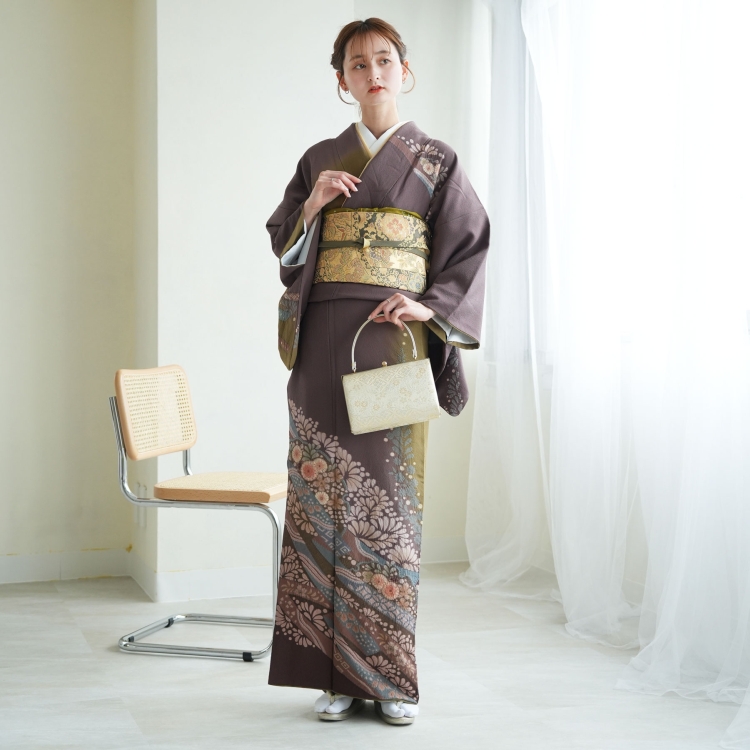 訪問着 レンタル おしゃれ 20点 フルセット 正絹 古典柄 レトロ 花