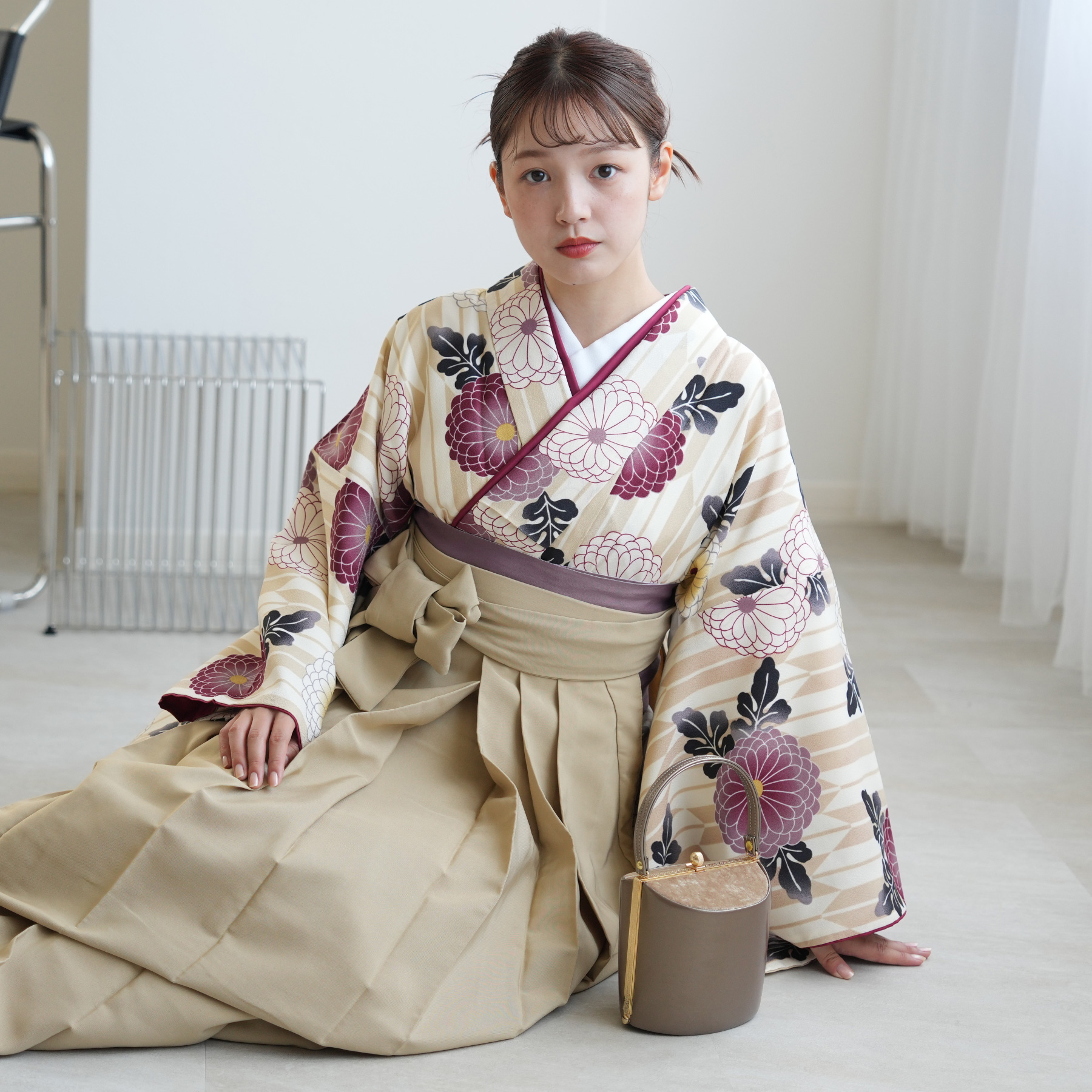 袴 レンタル 卒業式 2尺袖着物 17点セット ニコアンティーク 古典柄