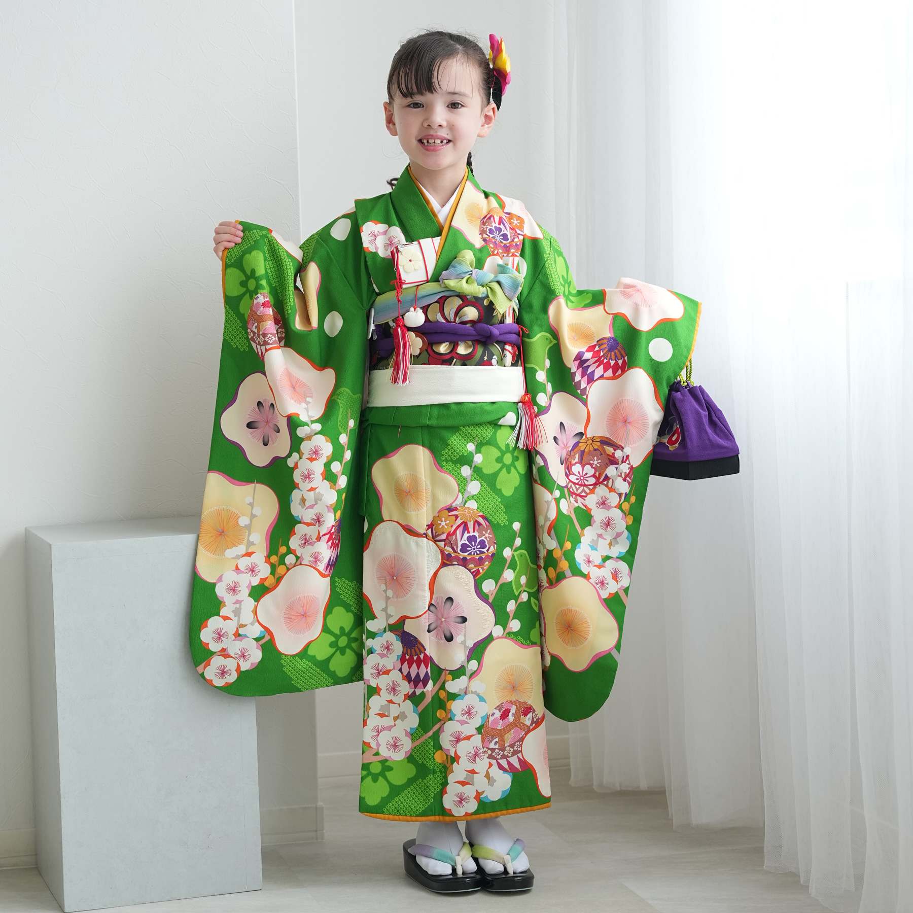 レンタル 七五三 着物 7歳 セット 芸艸堂 UNSODO 古典柄 レトロ