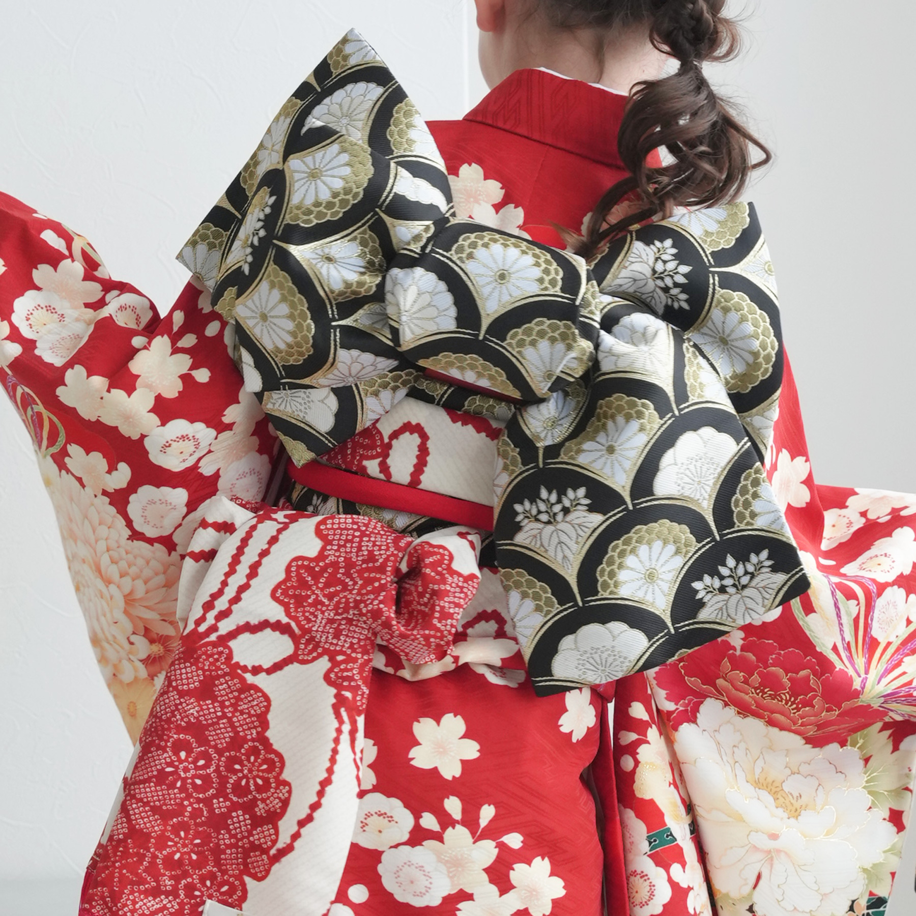 レンタル 七五三 着物 7歳 華徒然 女の子 四つ身 絵羽 古典花結びに