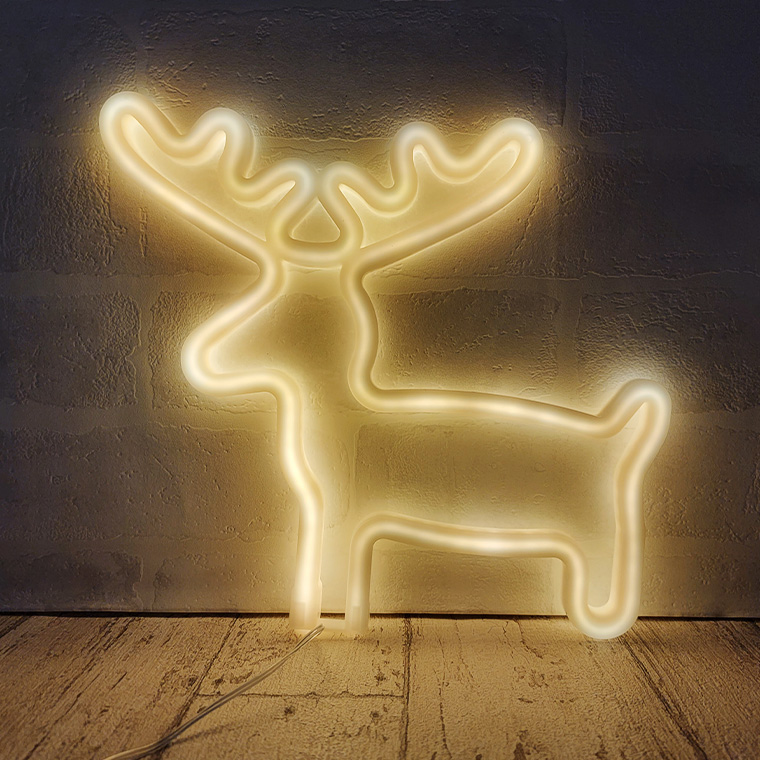 DENKO HOME（電光ホーム） LED ネオンサイン トナカイ ソリー 鹿 USB