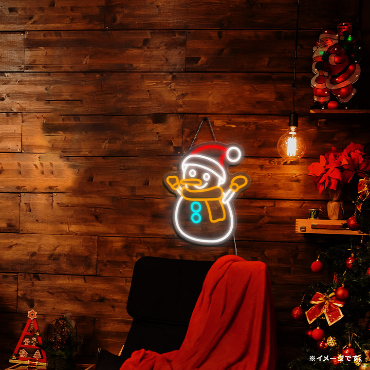 DENKO HOME（電光ホーム） LED ネオンサイン 雪ダルマ スノーマン
