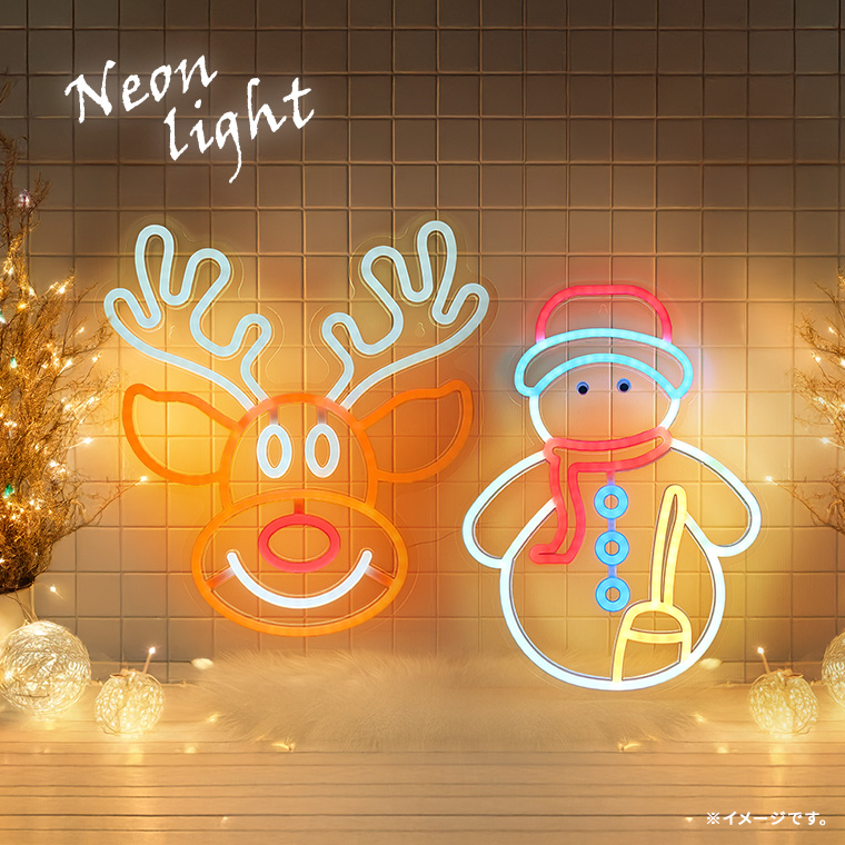 DENKO HOME（電光ホーム） LED ネオンサイン スノーマン USB電源 室内