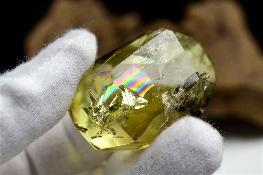 ブラジル産 ナチュラル非加熱シトリン 高品質 カップケーキフォルム 虹