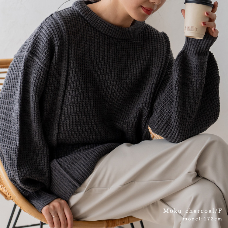 VitaFelice（ヴィータフェリーチェ） ワッフル ニット レディース 長袖