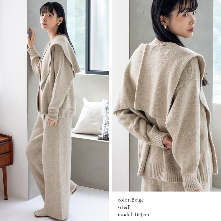 No Rule No Line SALE セットアップ レディース 3点セット ニット 上下