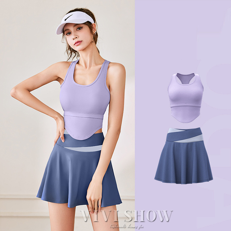 テニスウェア 上下セット レディース テニス スポーツウェア タンク