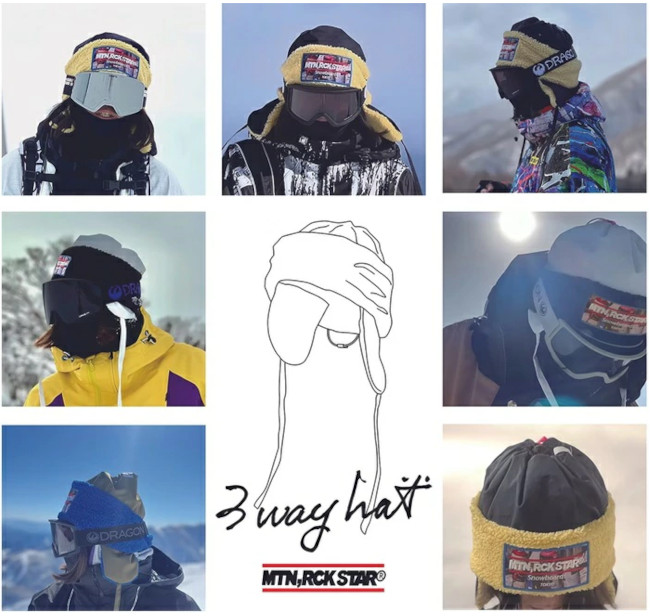 25-26 MTN.ROCK STAR マウンテンロックスター 3way Hat ビーニー 帽子