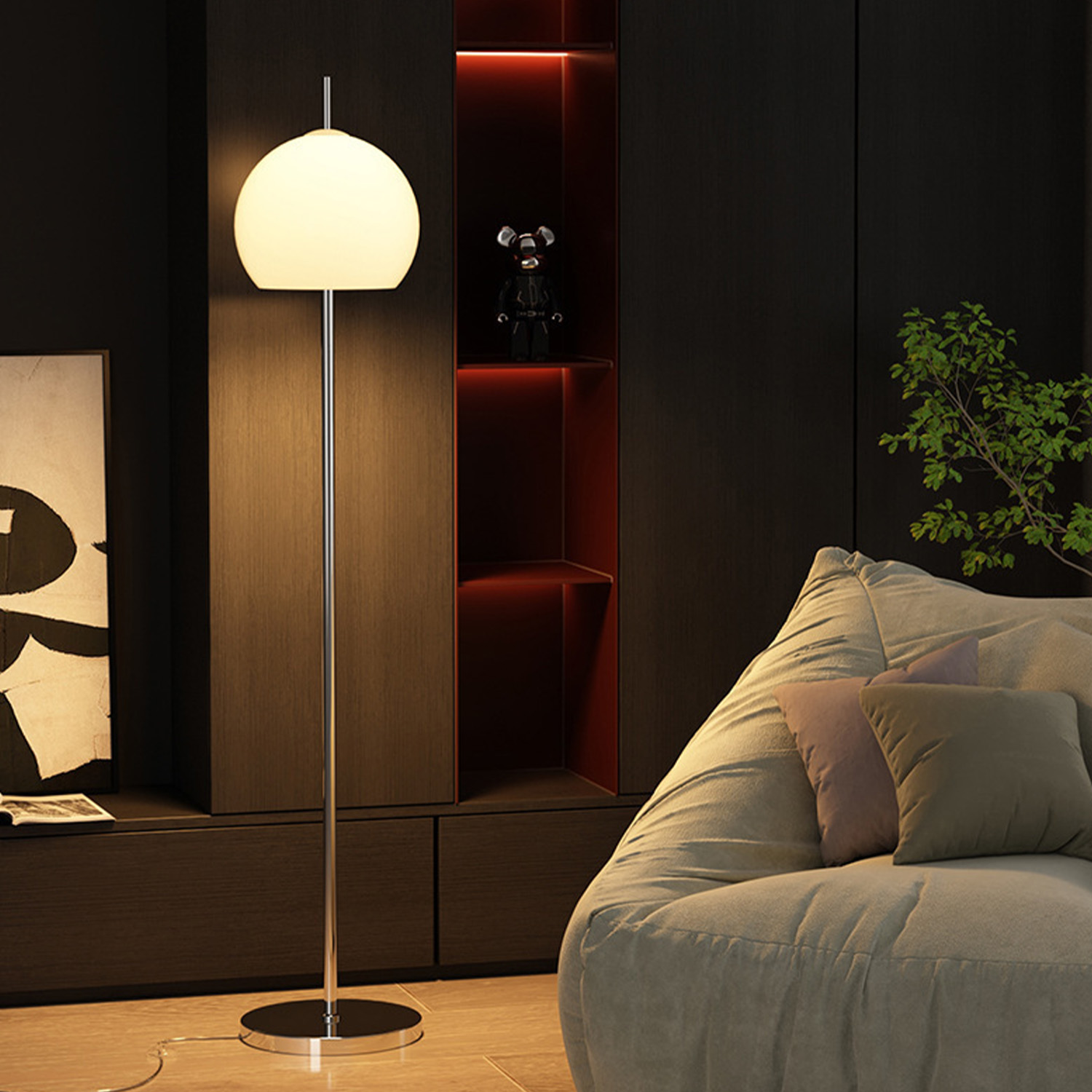 VeroMan ライト フロアライト 半円 ガラス スタンドライト フロア