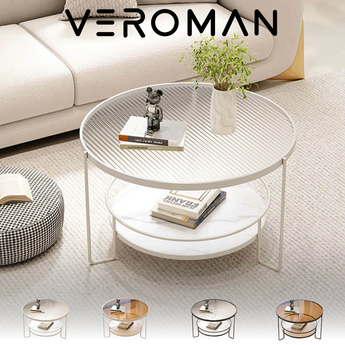 アクリル クリア ローテーブル 2段 透明 スペースエイジ 韓国風