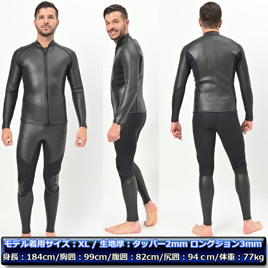 ANDNEWYOU 長袖 タッパー 2mm ＆ ロングジョン 3mm 2ピース セット