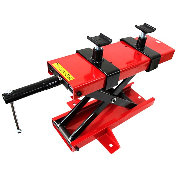 バイクリフト バイクジャッキ ラバー仕様 アダプター付 積載 500kg 黒