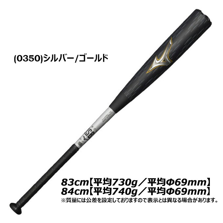 MIZUNO（ミズノ） 野球 一般 軟式用 金属製バット 83cm 平均730g 84cm