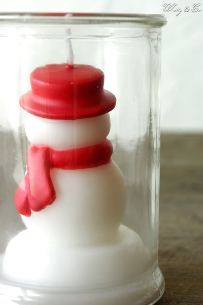 キャンドル スノーマン Glass In Candle SnowMan ( おしゃれ ローソク
