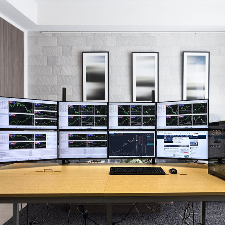 トレーディングPC8 FX 株 デイトレ 仮想通貨 22型×8画面マルチモニタ