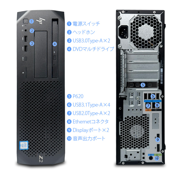 日本HP HP Workstation Z2G4 SFF 中古 デスクトップ クリエイター