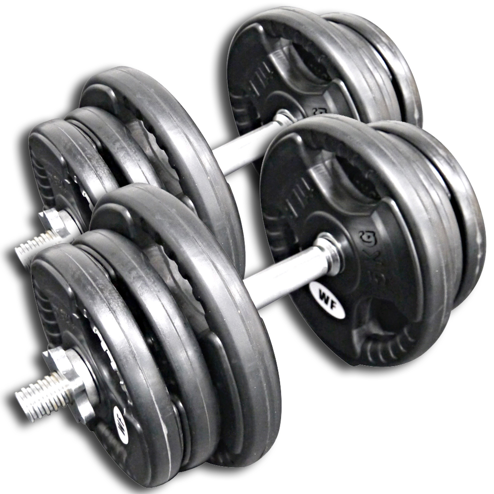 WILD FIT（ワイルドフィット） ダンベルセット 40kg 黒ラバー / 20kg×2