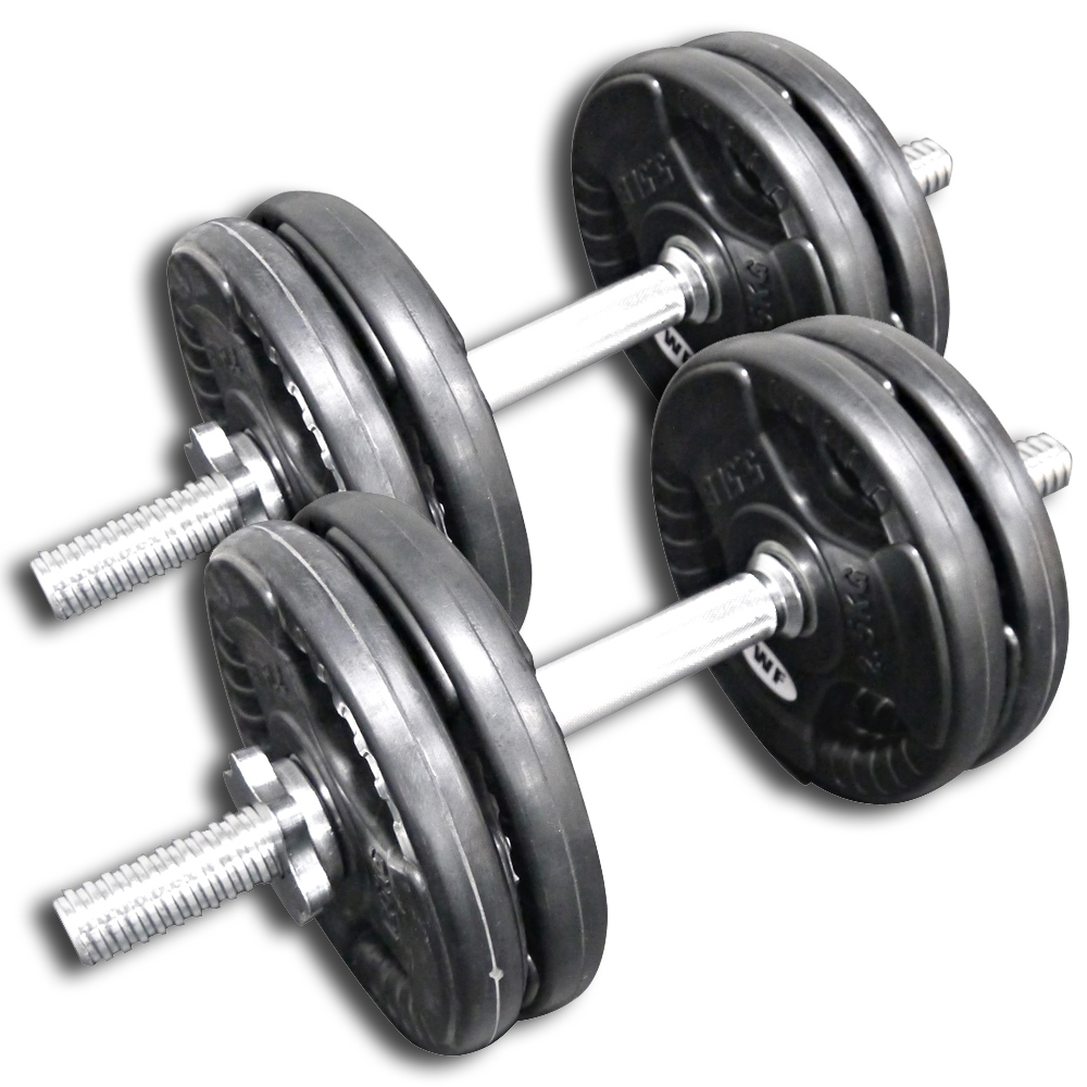 WILD FIT（ワイルドフィット） ダンベルセット 20kg 黒ラバー / 筋トレ