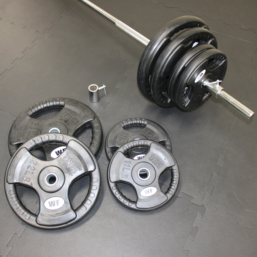 WILD FIT（ワイルドフィット） バーベルセット 80kg 黒ラバー