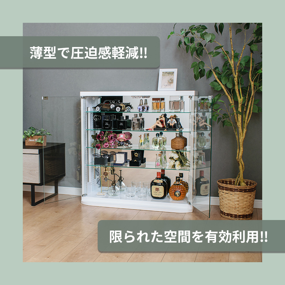 With Plan（ウィズプラン） コレクションケース 薄型 幅80cm ロー