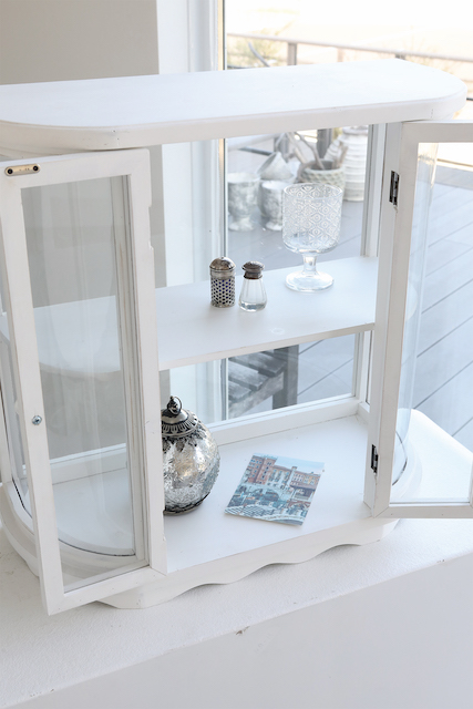 シャビー・アールキャビネット ガラスケース ショーケース アール