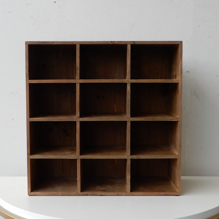 杉古材 シェルフ 12マス 棚固定 ウッド ラック 棚 小物展示 店舗什器