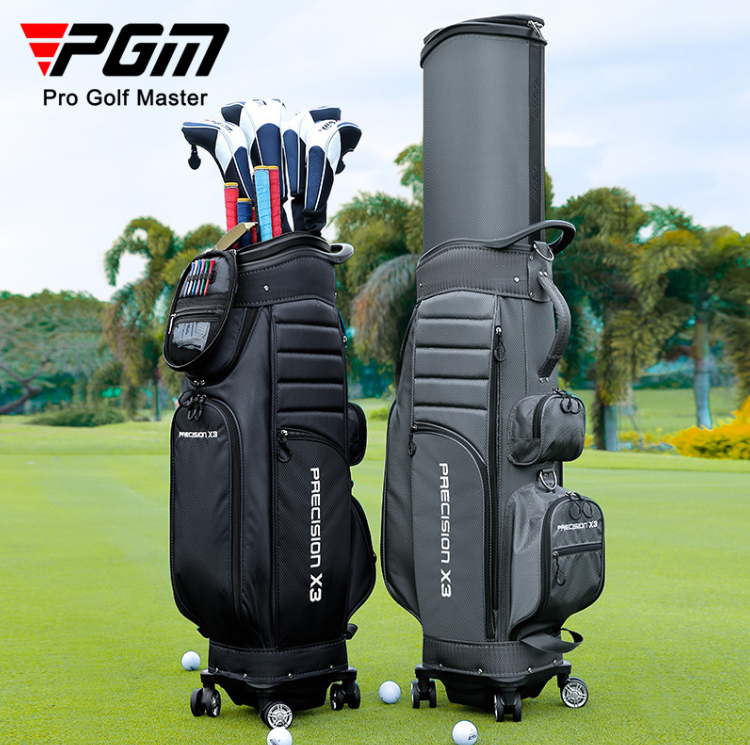 キャディバッグ 4輪キャスター ポータブルゴルフバッグ PGM メンズ