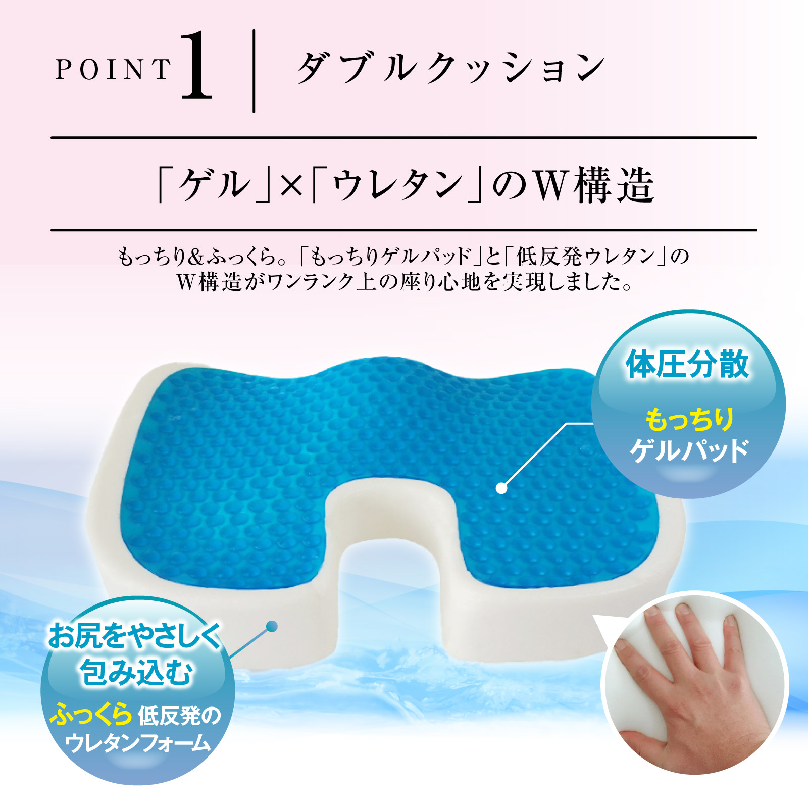 BIG ゲルクッション 車 クッション 大きめ シート 椅子 ゲル ジェル