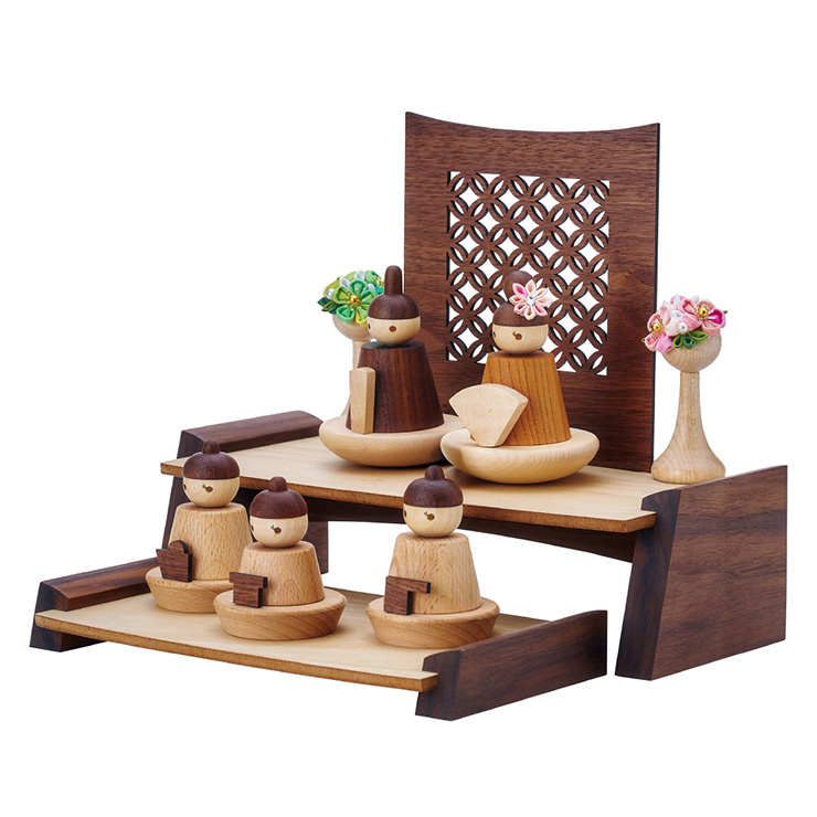 smart-i 雛人形 木製 コンパクト ひな人形 日本製 二段 おしゃれ