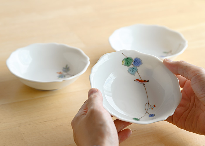 香蘭社 小鳥の詩 三つ組小鉢 有田焼 鉢 食器 セット おしゃれ ボウル