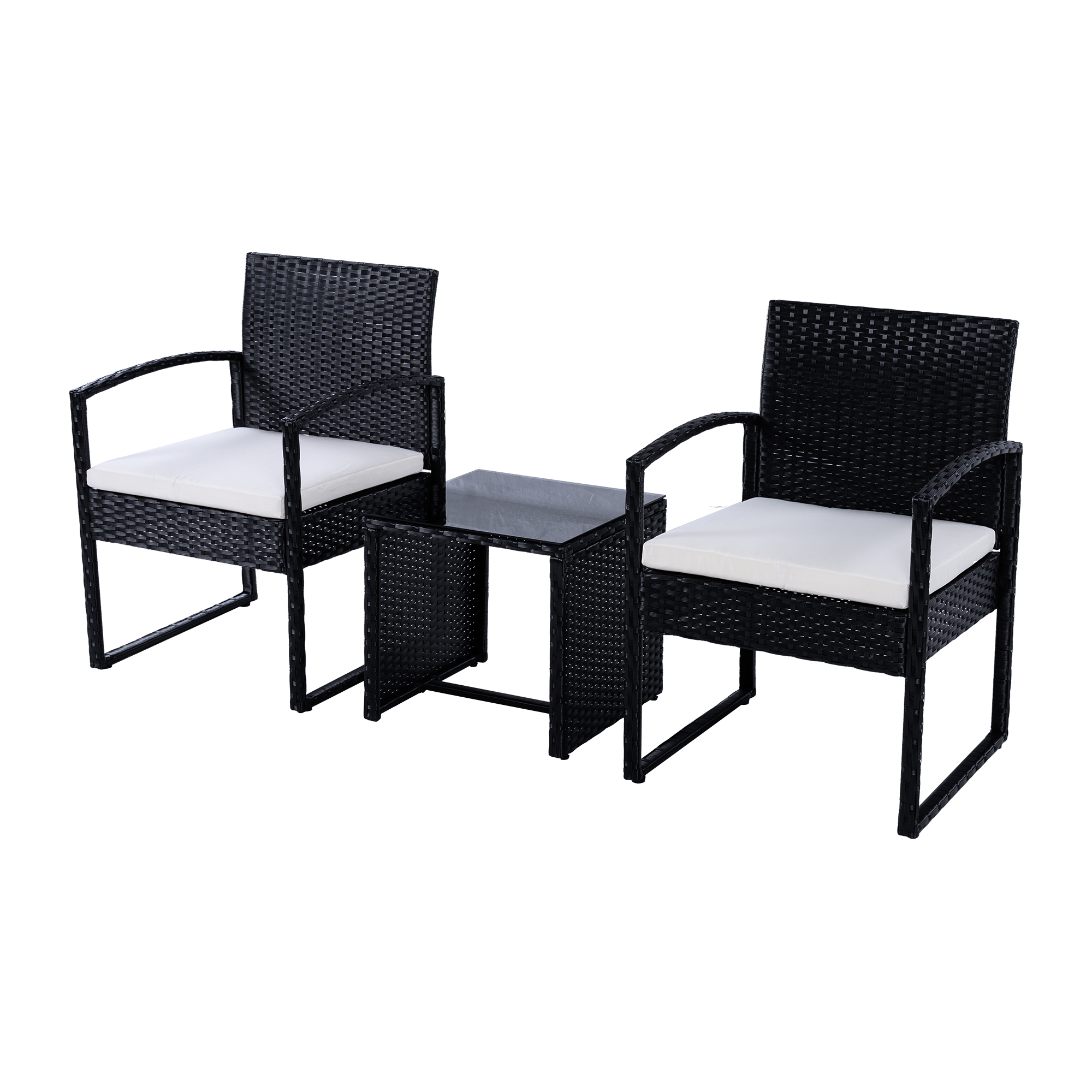 ラタン調 ガーデンファニチャー 3点 ガーデンテーブル ガーデン