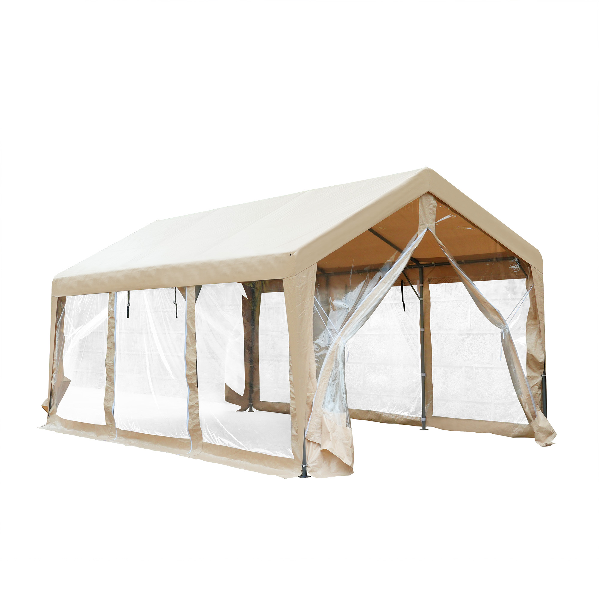 日光を活かし、エコ生活！透明 テント 車庫テント ガレージテント 3×6m