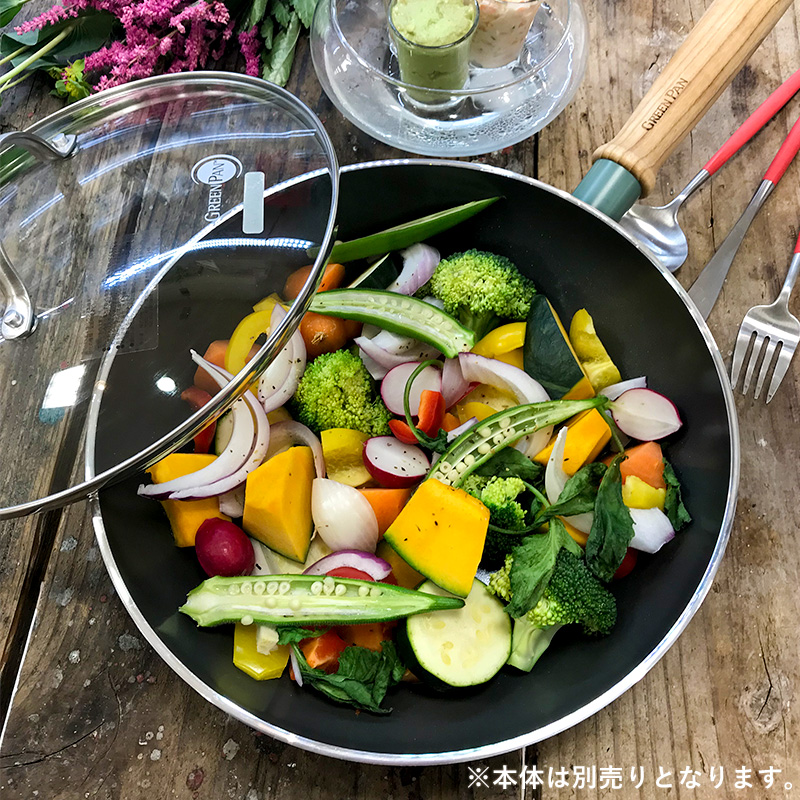 特典付 GREEN PAN グリーンパン ステンレス ガラス蓋 蓋 ふた 26cm