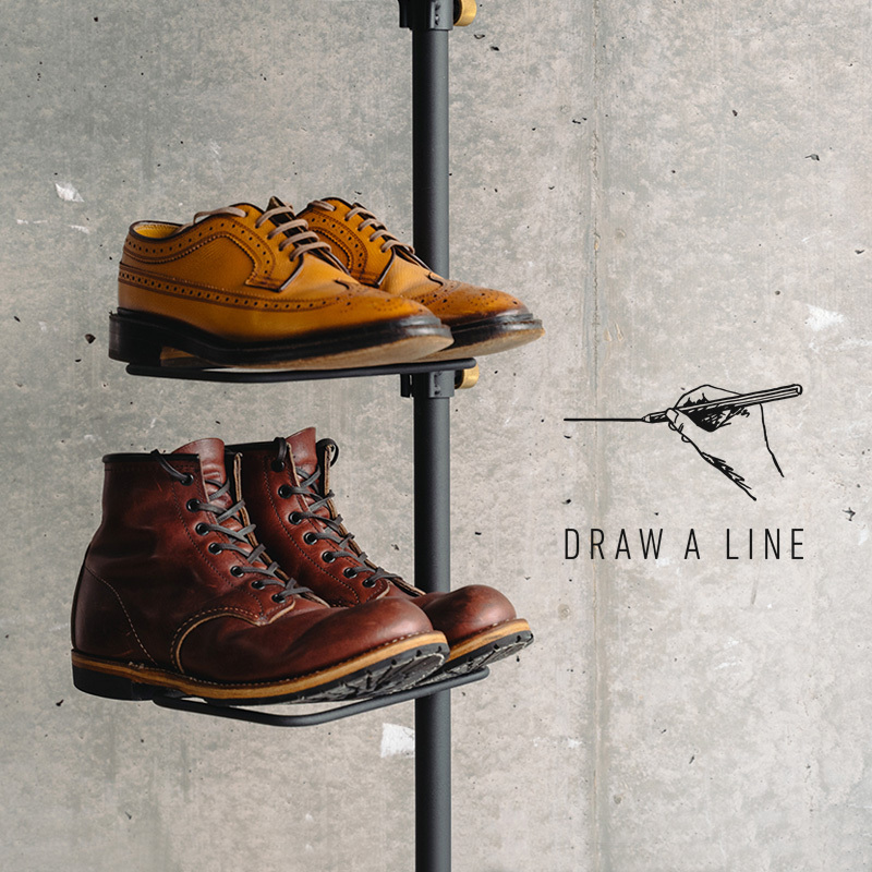 DRAW A LINE ドローアライン シューズラック 突っ張り棒 用 パーツ 縦
